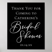 Chic Black White Bridal Shower Personalized ポスター (正面)