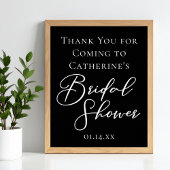 Chic Black White Bridal Shower Personalized ポスター