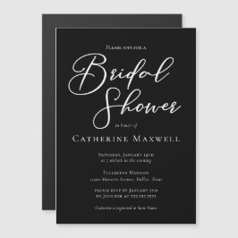 Chic Black White Bridal Shower Personalized マグネット招待状