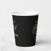 Chic Black White Bridal Shower Personalized 紙コップ (左)