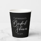 Chic Black White Bridal Shower Personalized 紙コップ (正面)