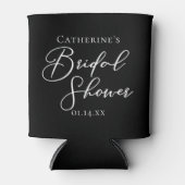 Chic Black White Bridal Shower Personalized 缶クーラー (正面)
