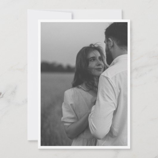 Chic Black & White Bridal Shower Photo Invitation 招待状 (裏面)