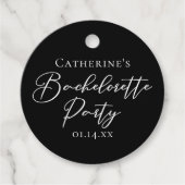 Chic Black White Minimalist Bachelorette Party フェイバータグ (正面)