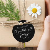 Chic Black White Minimalist Bachelorette Party フェイバータグ