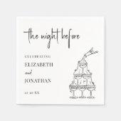 Chic Black White Rehearsal Dinner Champagne Tower スタンダードカクテルナプキン (正面)