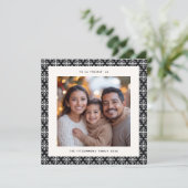Chic Black & White Snowflake Photo Christmas Card カード (スタンド正面)