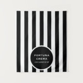 Chic Black & White Stripes Business Name Event  タペストリー (正面)