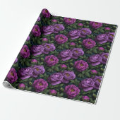 Chic Blooming Peonies Flower Wrapping Paper ラッピングペーパー (アンロールド)