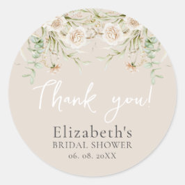 Chic Blossom Boho Bridal Shower ラウンドシール