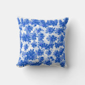 Chic Blossoms: Vibrant Blue Cushion クッション (正面)
