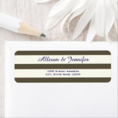 Chic Blue and White Striped Address ラベル (インサイチュ)