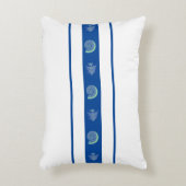 Chic Blue and White Stripes Sea Shells and Fish アクセントクッション (正面(垂直))