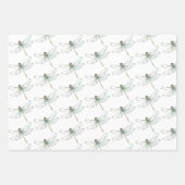 Chic Blue Dragonfly Dream Birthday ラッピングペーパーシート (正面3)