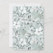 Chic Blue Dragonfly Dream Floral Bridal Shower 招待状 (裏面)