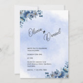 Chic Blue Garden Wedding Invitation 招待状 (正面)
