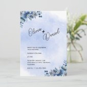 Chic Blue Garden Wedding Invitation 招待状 (スタンド正面)