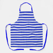 Chic Blue Geometric Stripes エプロン (正面)