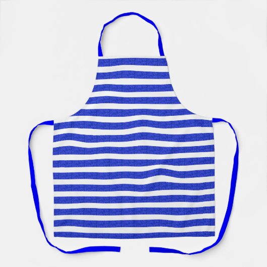 Chic Blue Geometric Stripes エプロン (正面)