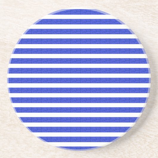 Chic Blue Geometric Stripes コースター (正面)