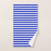 Chic Blue Geometric Stripes バスタオルセット (ハンドタオル)