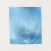 Chic Blue Gradient Logo Event Display Table Runner タペストリー (正面)