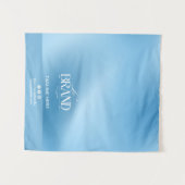 Chic Blue Gradient Logo Event Display Table Runner タペストリー (正面(横))