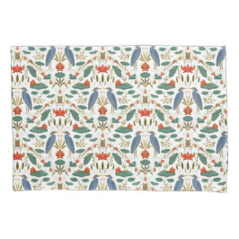 Chic Blue Heron white Heritage Revival 枕カバー