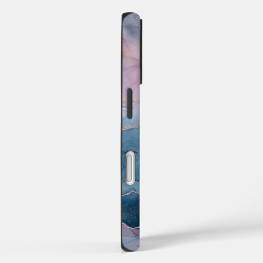 Chic Blue Pink Gold Agate Marble Case-Mate iPhoneケース (裏面 / 右)