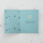 Chic Blue Snowflakes Red Head Female カード (内部)