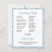 Chic Blue Toile de Jouy Floral Border Wedding (裏面)