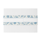 Chic Blue Toile de Jouy Floral Border Wedding 招待状ベリーバンド (裏面例)