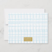 Chic Blue Watercolor Badge Note Card ノートカード (裏面)