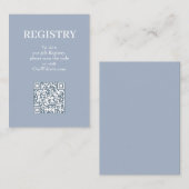 Chic Blue Wedding Registry QR Code エンクロージャーカード (正面/裏面)
