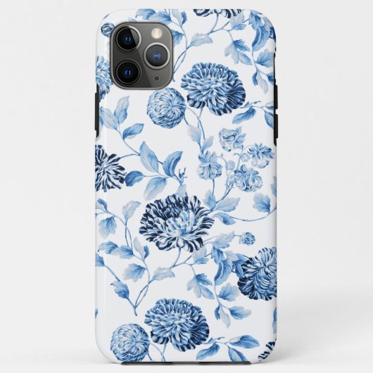 Chic Blue Whiteかわいらしヴィンテージフローラ Case-Mate iPhoneケース (裏面)