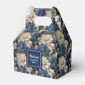 Chic Blue White Flowers Personalized Favor Box フェイバーボックス (裏面サイド)