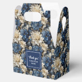 Chic Blue White Flowers Personalized Favor Box フェイバーボックス (オープン)