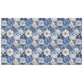 Chic Blue White Ivory Floral Modern Tablecloth テーブルクロス (正面(横))