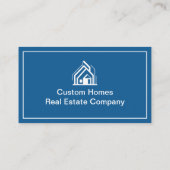 Chic Blue White Real Estate Company Realtor Photo 名刺 (裏面)