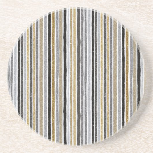 Chic Blue White Stripes コースター (正面)