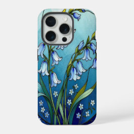 Chic bluebells forget me not stained Glass iPhone 15 Proケース