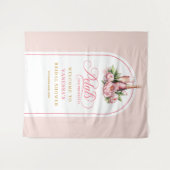 Chic blush and gold bridal shower custom banner タペストリー (正面(横))