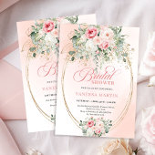 Chic Blush and Gold Bridal Shower Invitation 招待状