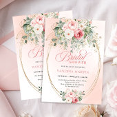 Chic Blush and Gold Dusty Rose Bridal Shower Card 招待状