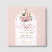 Chic blush and gold petals prosecco guest album ゲストブック (正面)