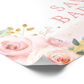 Chic Blush Gold Jungle Safari Baby Animals Welcome ポスター (角)