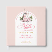 Chic blush gold petals prosecco bridal shower ゲストブック (正面)