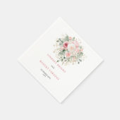 Chic Blush Greenery Floral Wedding Napkins スタンダードカクテルナプキン (角)