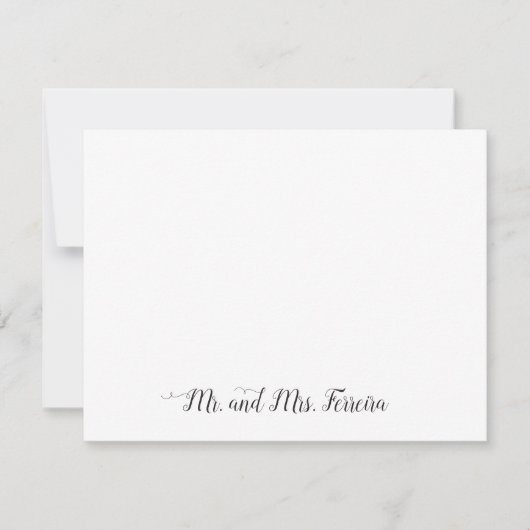 chic Blush Pink氏夫人のカップルの新婚者の水玉模様 ノートカード (正面)