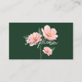 Chic Blush Pink Floral Botanical Girly Feminine 名刺 (正面)
